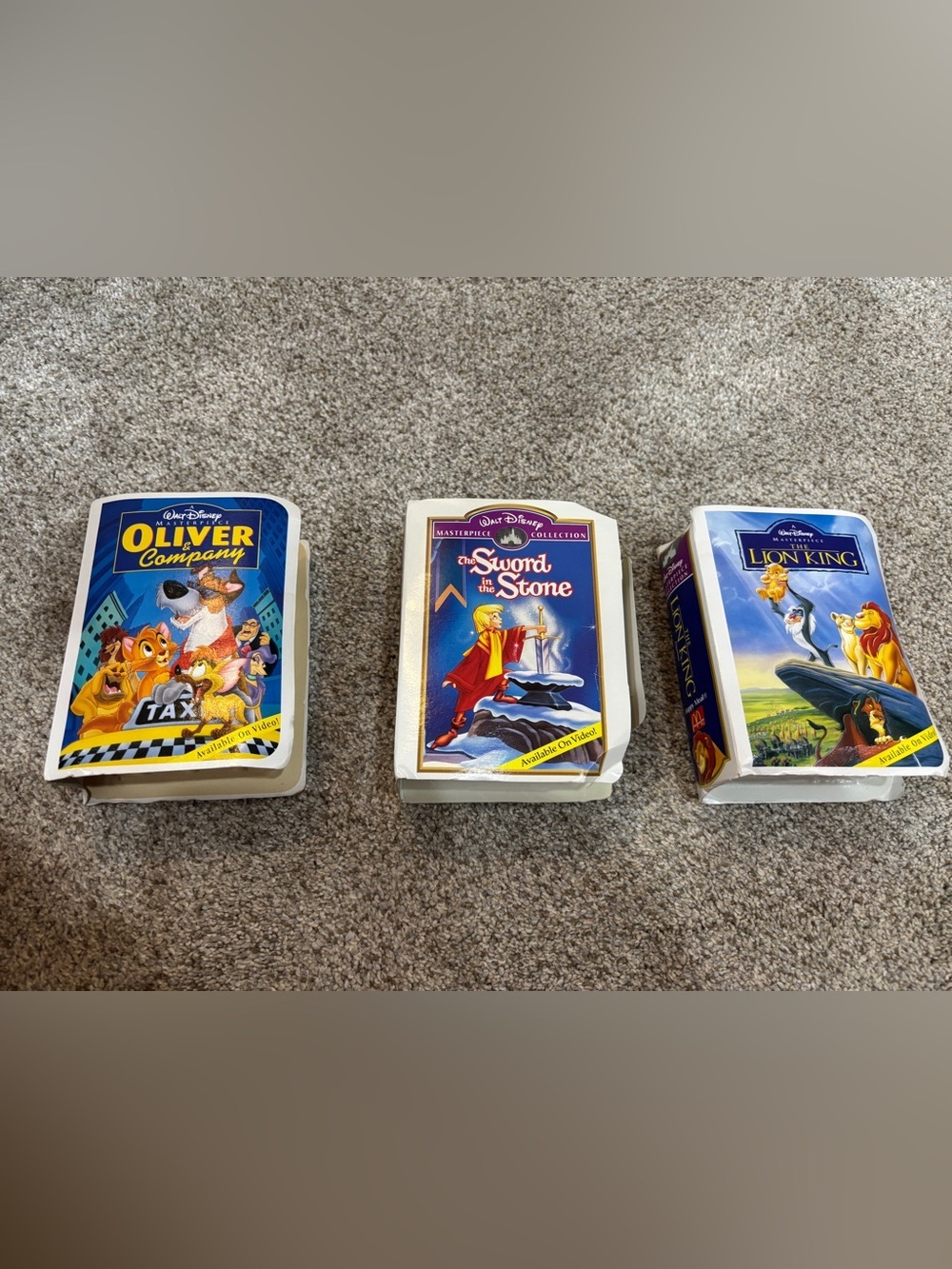 Set of 3 McDonald's Happy Meal Toys Walt Disney Masterpiece Collection VHS 90s
